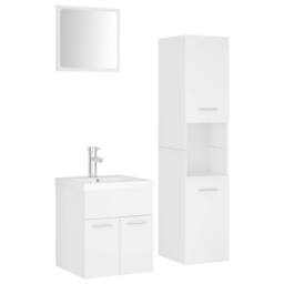 Berkfield Home Full Bathroom Furniture Set White Engineered Wood - thumbnail 3