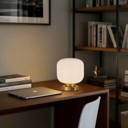 Harper Living Table Lamp, Touch Control Dimmable E27 Desk Lamp, Cream Glass Shade - thumbnail 7