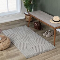 Livabliss Le Mans-Modern Beige Grey White 3D High & Low Pile Textured In- & Outdoor Rug - Size: 120 cm x 170 cm - thumbnail 1
