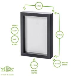 "Nicola Spring 3D Box Photo Frames with 4"" x 6"" Mounts - A5 (6"" x 8"") - White Mount - Pack of 5 in Light Brown" - thumbnail 4