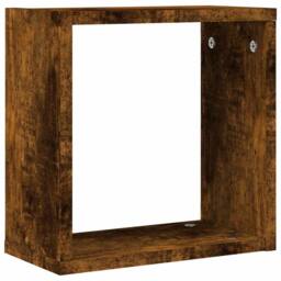 Berkfield Home Wall Cube Shelves 2 pcs Smoked Oak 30x15x30 cm in Brown - Size: 30 x 15 x 30 cm - thumbnail 5
