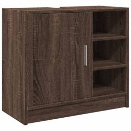 Berkfield Home Sink Cabinet Brown Oak 63x29x55 cm Engineered Wood - Size: 63 x 29 x 55 cm - thumbnail 2