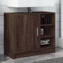 Berkfield Home Sink Cabinet Brown Oak 63x29x55 cm Engineered Wood - Size: 63 x 29 x 55 cm - thumbnail 1