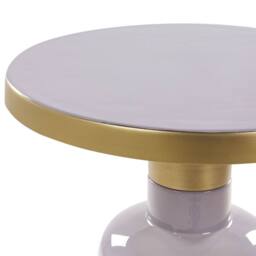 Wyld and Coco Violet Iron Side Table 45 cm - Lilac Oval Top with Brass Accents - thumbnail 3