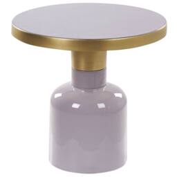 Wyld and Coco Violet Iron Side Table 45 cm - Lilac Oval Top with Brass Accents - thumbnail 2