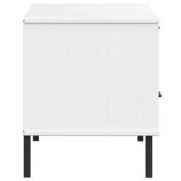 Berkfield Home TV Cabinet with Metal Legs White Solid Wood Pine OSLO - thumbnail 6
