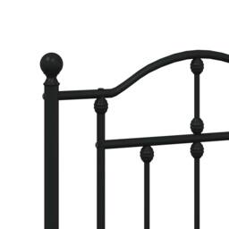 Berkfield Home Metal Bed Frame with Headboard & Footboard Black 183x213 cm - thumbnail 9