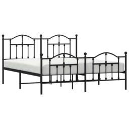Berkfield Home Metal Bed Frame with Headboard & Footboard Black 183x213 cm - thumbnail 5