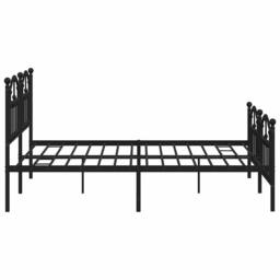 Berkfield Home Metal Bed Frame with Headboard & Footboard Black 183x213 cm - thumbnail 7