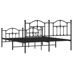 Berkfield Home Metal Bed Frame with Headboard & Footboard Black 183x213 cm - thumbnail 8