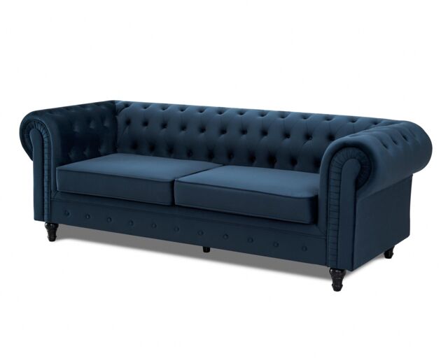 Home Detail Chesterfield Velvet 3 Seater Sofa in Navy - image 1
