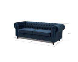 Home Detail Chesterfield Velvet 3 Seater Sofa in Navy - thumbnail 6