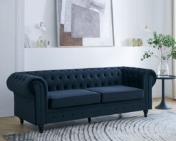 Home Detail Chesterfield Velvet 3 Seater Sofa in Navy - thumbnail 2