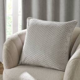 Paoletti Neptune Velvet Cushion in Silver - Size: 50 cm x 50 cm - thumbnail 1