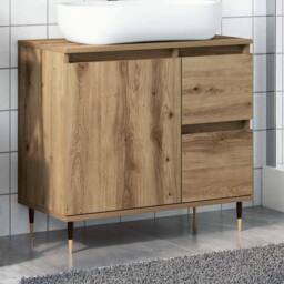 Berkfield Home Bathroom Cabinet Artisan Oak 65x33x60 cm Engineered Wood in Brown - Size: 65 x 33 x 60 cm - thumbnail 1