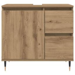 Berkfield Home Bathroom Cabinet Artisan Oak 65x33x60 cm Engineered Wood in Brown - Size: 65 x 33 x 60 cm - thumbnail 4