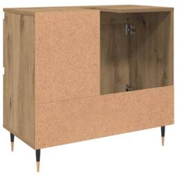 Berkfield Home Bathroom Cabinet Artisan Oak 65x33x60 cm Engineered Wood in Brown - Size: 65 x 33 x 60 cm - thumbnail 6