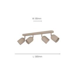 Eglo Tilston Steel Minimalist 4-Light Ceiling Spotlight, Sandy in Light Sand - thumbnail 4