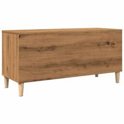 Berkfield Home Record Cabinet Artisan Oak 100x38x48 cm Engineered Wood in Brown - Size: 100 x 38 x 48 cm - thumbnail 6