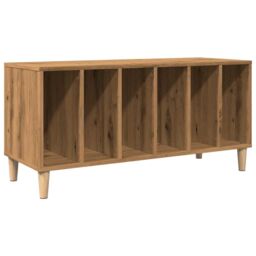 Berkfield Home Record Cabinet Artisan Oak 100x38x48 cm Engineered Wood in Brown - Size: 100 x 38 x 48 cm - thumbnail 2