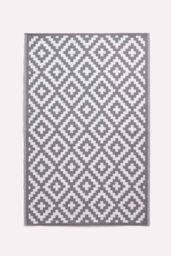 Homescapes Luxury Outdoor Rug Waterproof Reversible, Grey Zoe Geometric in White - Size: 180 cm x 270 cm - thumbnail 1