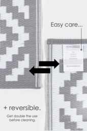 Homescapes Luxury Outdoor Rug Waterproof Reversible, Grey Zoe Geometric in White - Size: 180 cm x 270 cm - thumbnail 6