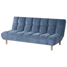 Wyld and Coco Opaline 2-Seater Sofa Bed Blue Fabric with Adjustable Backrest - thumbnail 4