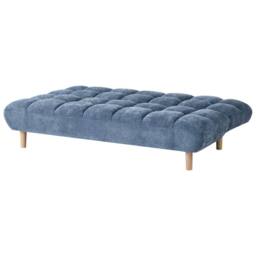 Wyld and Coco Opaline 2-Seater Sofa Bed Blue Fabric with Adjustable Backrest - thumbnail 5