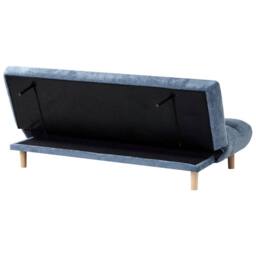Wyld and Coco Opaline 2-Seater Sofa Bed Blue Fabric with Adjustable Backrest - thumbnail 6
