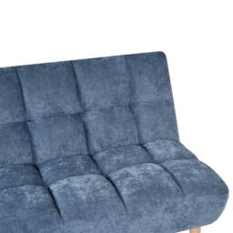 Wyld and Coco Opaline 2-Seater Sofa Bed Blue Fabric with Adjustable Backrest - thumbnail 8