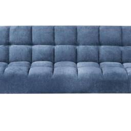 Wyld and Coco Opaline 2-Seater Sofa Bed Blue Fabric with Adjustable Backrest - thumbnail 2