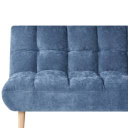 Wyld and Coco Opaline 2-Seater Sofa Bed Blue Fabric with Adjustable Backrest - thumbnail 7