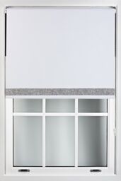 Furnished White Blackout Fabric with White Glitter Accent - Trimmable Roller Blind - Size: 145 cm width x 210 cm drop - thumbnail 1