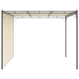 Berkfield Home Garden Gazebo with Side Curtain 3x3x2.25m Cream in Beige - thumbnail 3