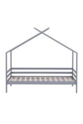 SlumberWorx Teddy Kids Childrens Wooden House Treehouse Single Bed Frame in Grey - thumbnail 6