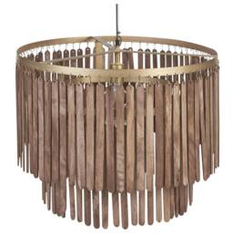 Wyld and Coco Mango Wood Pendant Light - Dark Brown Boho Industrial - thumbnail 4