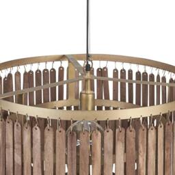 Wyld and Coco Mango Wood Pendant Light - Dark Brown Boho Industrial - thumbnail 5