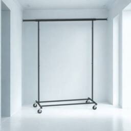 Pirlo Plush Heavy Duty Extendable Metal Clothes Rail With Wheels Black - thumbnail 5