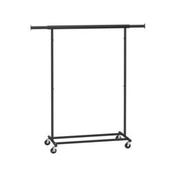 Pirlo Plush Heavy Duty Extendable Metal Clothes Rail With Wheels Black - thumbnail 2