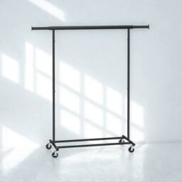 Pirlo Plush Heavy Duty Extendable Metal Clothes Rail With Wheels Black - thumbnail 4