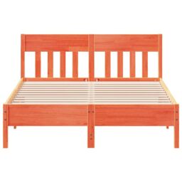 Berkfield Home Bed Frame without Mattress Wax Brown 140x190 cm Solid Wood Pine - thumbnail 4
