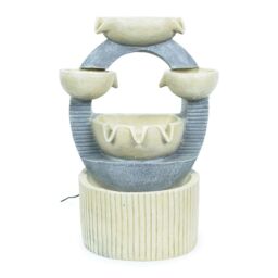 ValueLights Solar Powered Outdoor Cascading Water Feature Fountain - Bowls Design in Natural - thumbnail 2