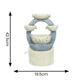 ValueLights Solar Powered Outdoor Cascading Water Feature Fountain - Bowls Design in Natural - thumbnail 6