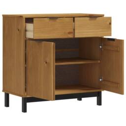 Berkfield Home Sideboard FLAM 80x40x80 cm Solid Wood Pine in Brown - Size: 80 x 40 x 80 cm - thumbnail 4