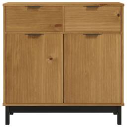 Berkfield Home Sideboard FLAM 80x40x80 cm Solid Wood Pine in Brown - Size: 80 x 40 x 80 cm - thumbnail 5