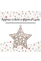 VFM e-Store Christmas Tree Decoration Hanging Glitter Stars 6 Champagne in Ivory - thumbnail 2