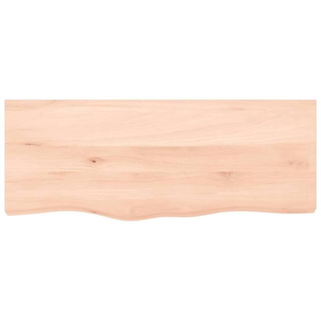 Berkfield Home Table Top 100x40x2 cm Untreated Solid Wood Oak in Light Tan - Size: 100 x 40 x 2 cm - image 1