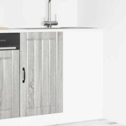 Berkfield Home Sink Base Cabinet Lucca Grey Sonoma Engineered Wood - thumbnail 4