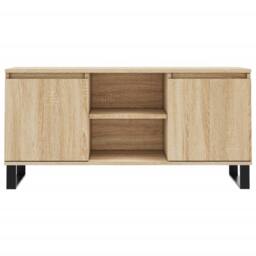 Berkfield Home TV Cabinet Sonoma Oak 104x35x50 cm Engineered Wood in Light Brown - Size: 104 x 35 x 50 cm - thumbnail 5