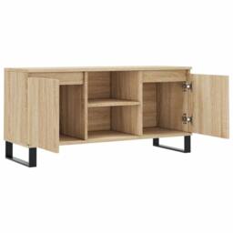 Berkfield Home TV Cabinet Sonoma Oak 104x35x50 cm Engineered Wood in Light Brown - Size: 104 x 35 x 50 cm - thumbnail 6